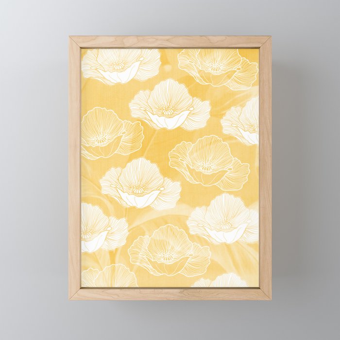 Poppy bloom - yellow Mini Art Print Gallery Image 1