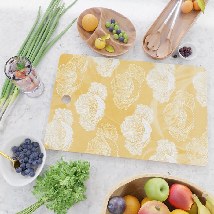 Poppy bloom - yellow Cutting Board Gallery Image 2