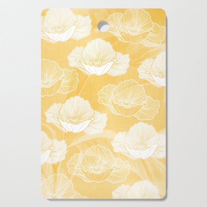 Poppy bloom - yellow Cutting Board Gallery Image 1