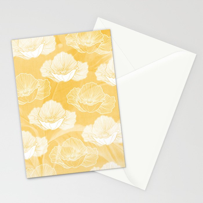Poppy bloom - yellow Stationery Card Gallery Image 2