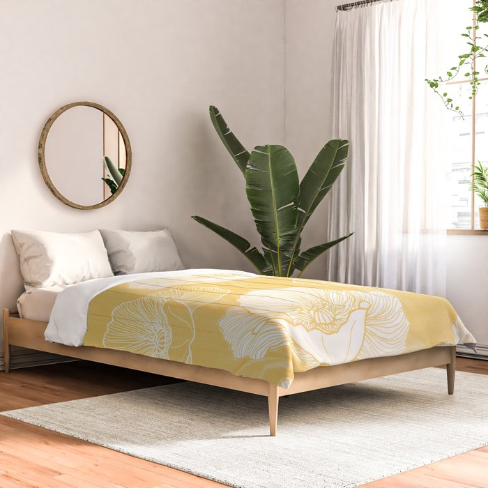 Poppy bloom - yellow Comforter Gallery Image 2