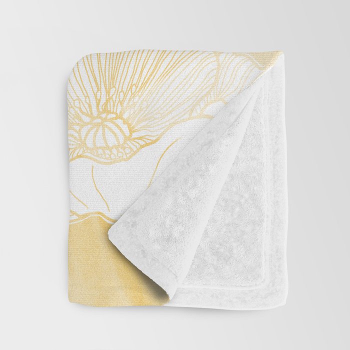 Poppy bloom - yellow Throw Blanket Gallery Image 3