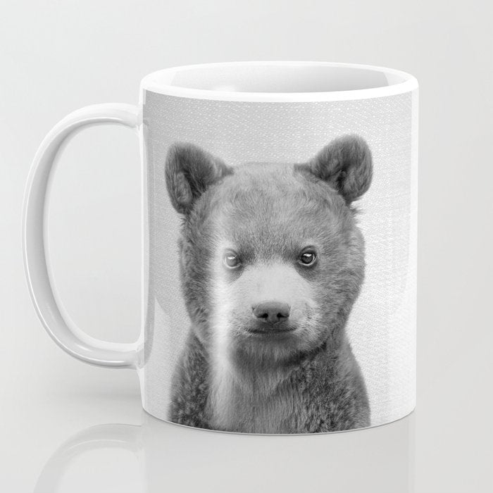 Baby Bear - Black & White Coffee Mug Gallery Image 3