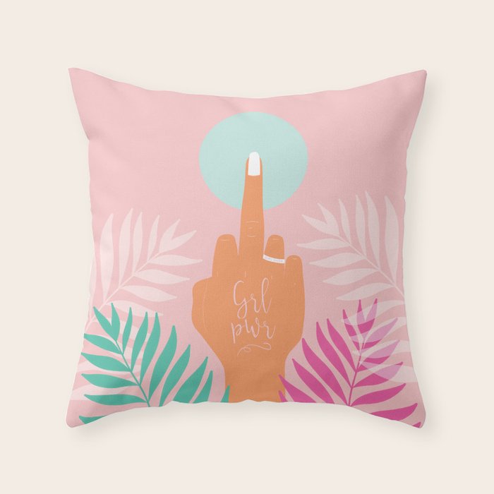 Grl Pwr #girlpower #feminist #society6 Throw Pillow Gallery Image 1