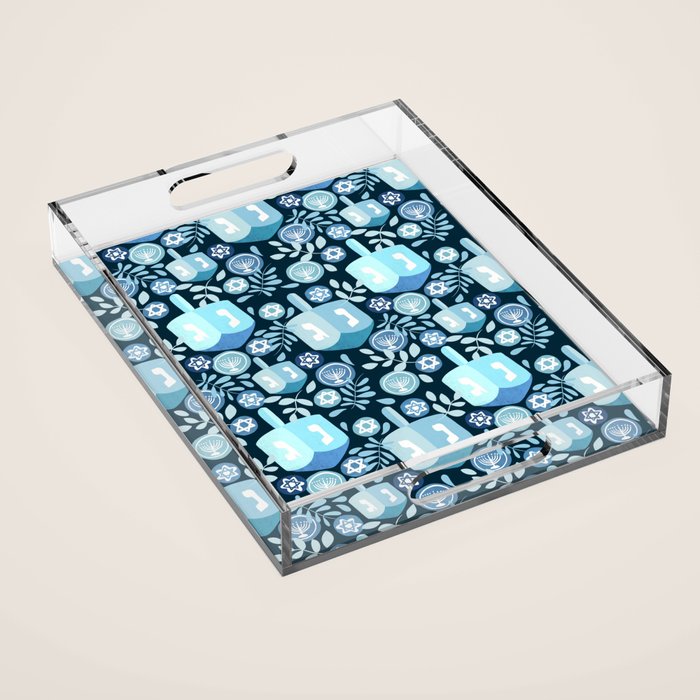 Night Dreidel Acrylic Tray Gallery Image 1