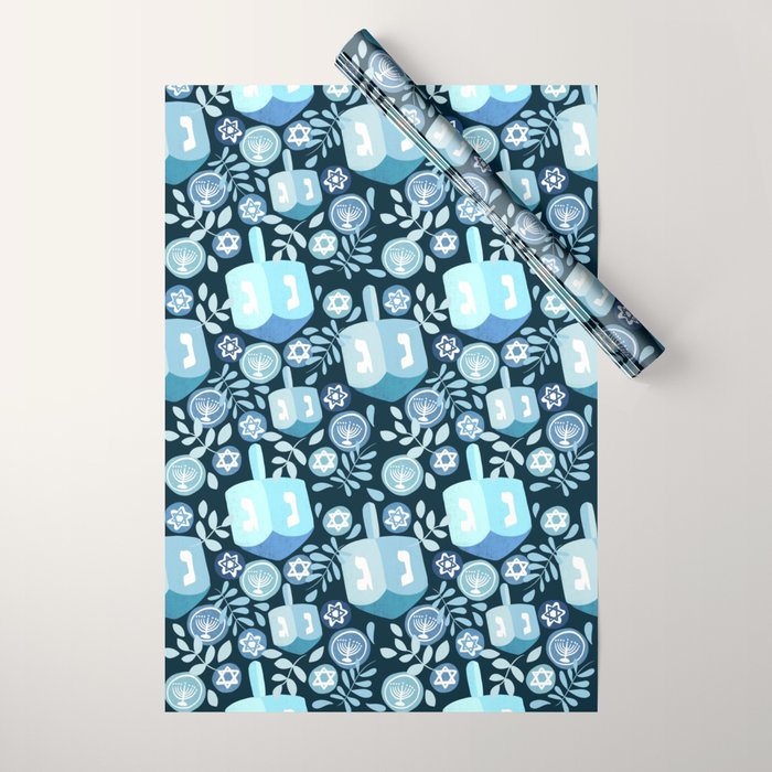 Night Dreidel Wrapping Paper Gallery Image 1