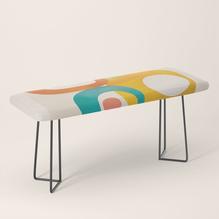 Mid-Century Modern Abstract Art 02 Bench Gallery Image 1