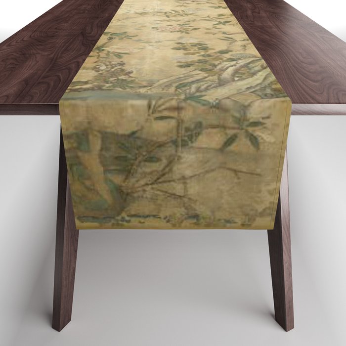 Antique 18th Century Chinoiserie Golden Garden Fresco 1740 Table Runner Gallery Image 1