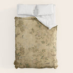 Antique 18th Century Chinoiserie Golden Garden Fresco 1740 Comforter Gallery Image 6
