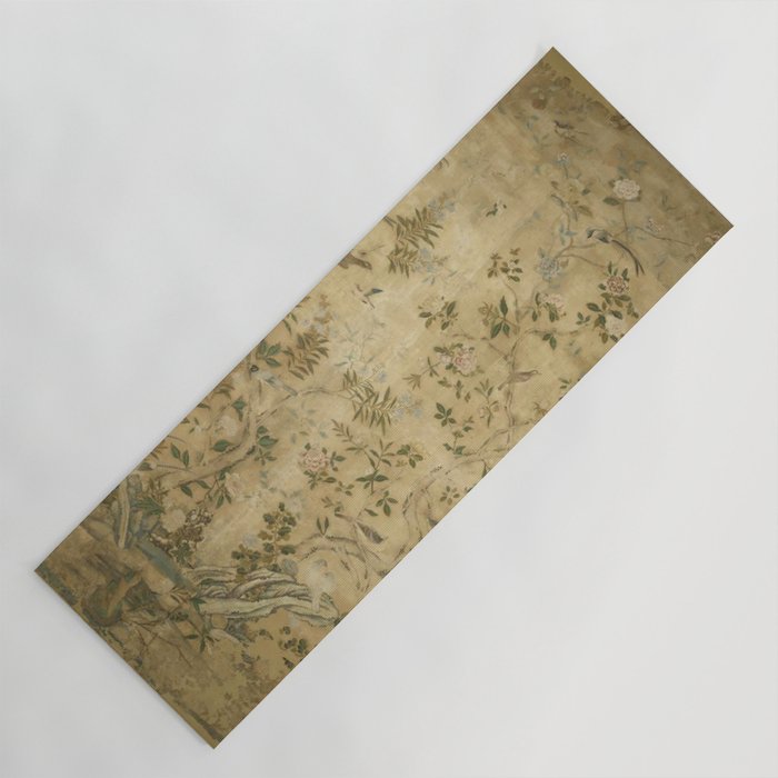 Antique 18th Century Chinoiserie Golden Garden Fresco 1740 Yoga Mat Gallery Image 1