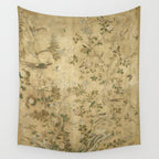 Antique 18th Century Chinoiserie Golden Garden Fresco 1740 Wall Tapestry Gallery Image 4