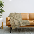 Antique 18th Century Chinoiserie Golden Garden Fresco 1740 Throw Blanket Gallery Image 1