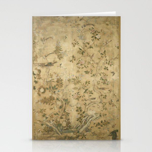 Antique 18th Century Chinoiserie Golden Garden Fresco 1740 Stationery Card Gallery Image 1