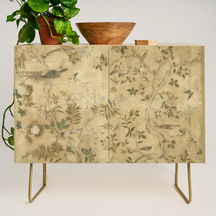 Antique 18th Century Chinoiserie Golden Garden Fresco 1740 Credenza Gallery Image 1