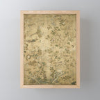Antique 18th Century Chinoiserie Golden Garden Fresco 1740 Mini Art Print Gallery Image 1