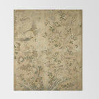 Antique 18th Century Chinoiserie Golden Garden Fresco 1740 Throw Blanket Gallery Image 2