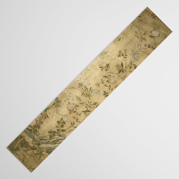 Antique 18th Century Chinoiserie Golden Garden Fresco 1740 Table Runner Gallery Image 3