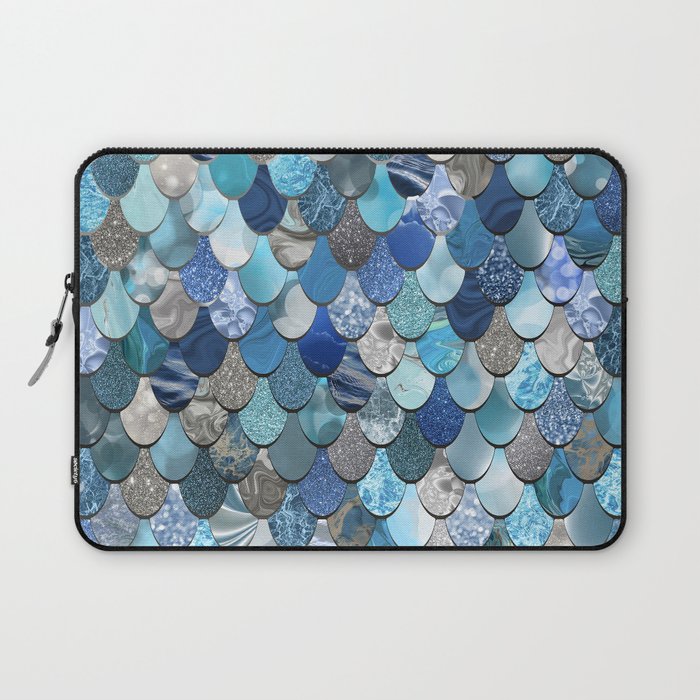 Mermaid Ocean Blue Pattern Laptop Sleeve Gallery Image 1