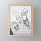 Black and White Glass Shadows and Stripes | Summer Shadow Play Still Life Light Bright Photography Print Photo Art Minimal Art Print Mini Art Print Gallery Image 1