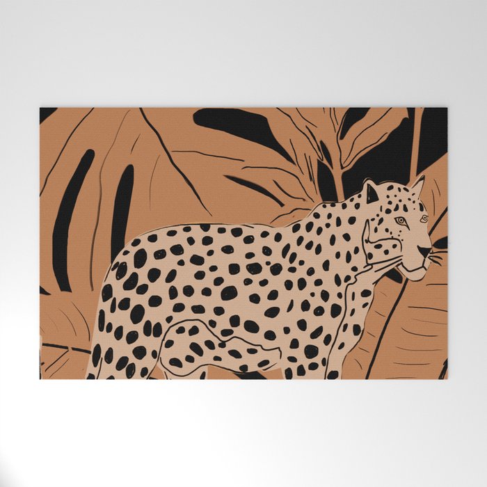 Minimal Jungle Abstract Art 1 Welcome Mat Gallery Image 1