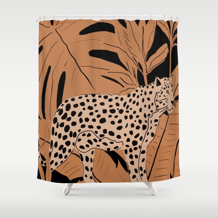 Minimal Jungle Abstract Art 1 Shower Curtain Gallery Image 1