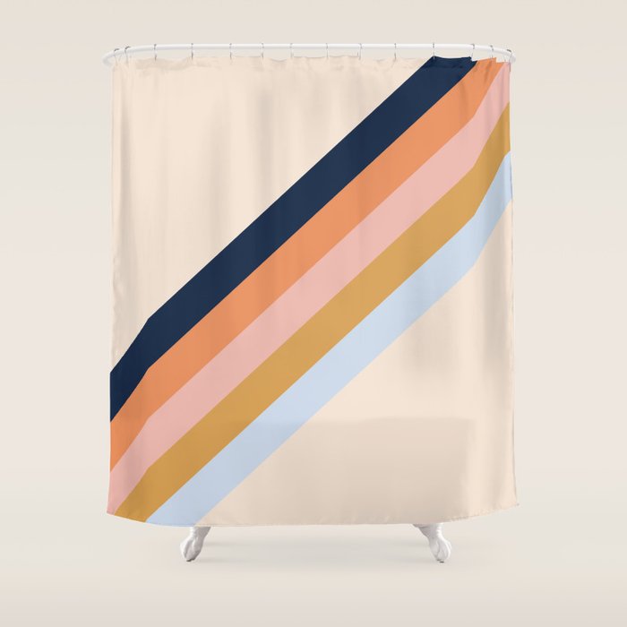Retro stripes Shower Curtain Gallery Image 1