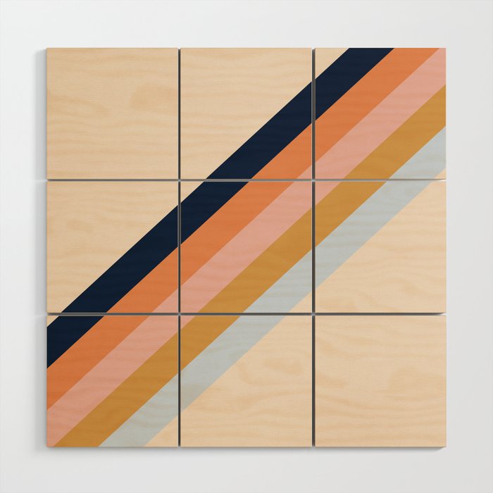Retro stripes Wood Wall Art Gallery Image 1