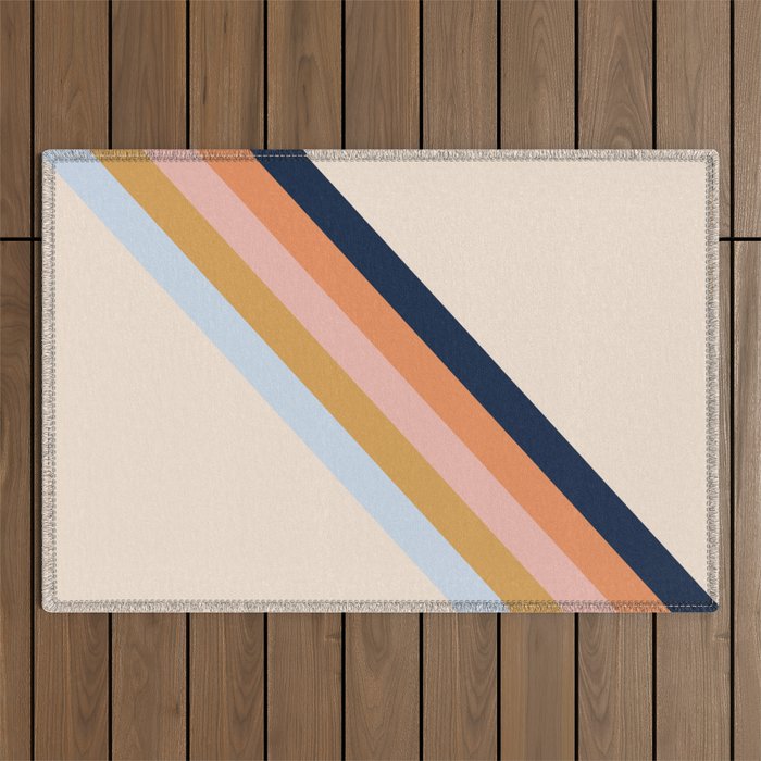 Retro stripes Outdoor Rug Gallery Image 1