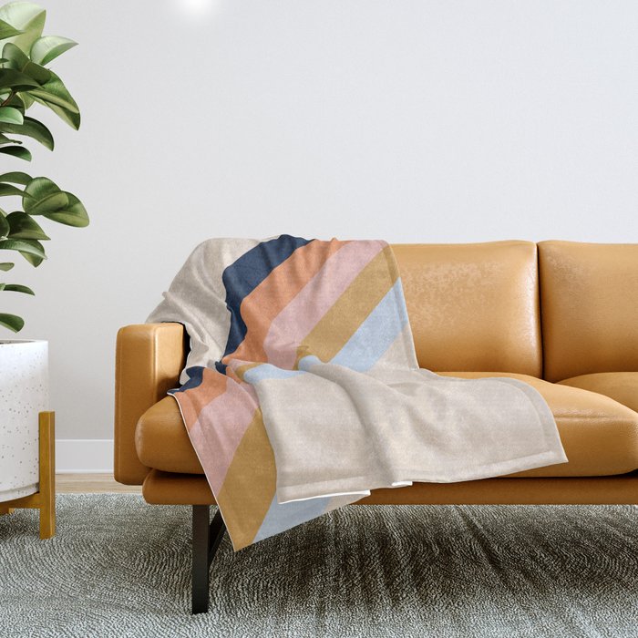 Retro stripes Throw Blanket Gallery Image 1