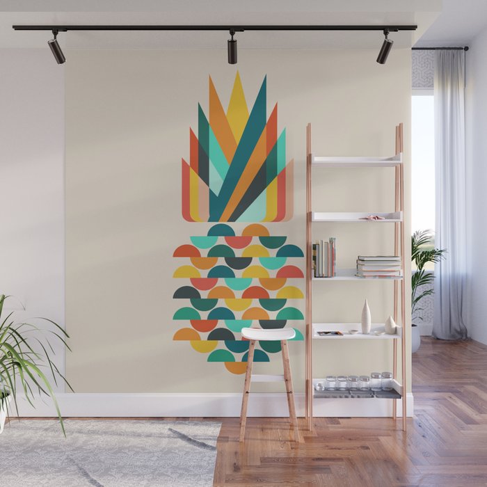 Groovy Pineapple Wall Mural Gallery Image 1
