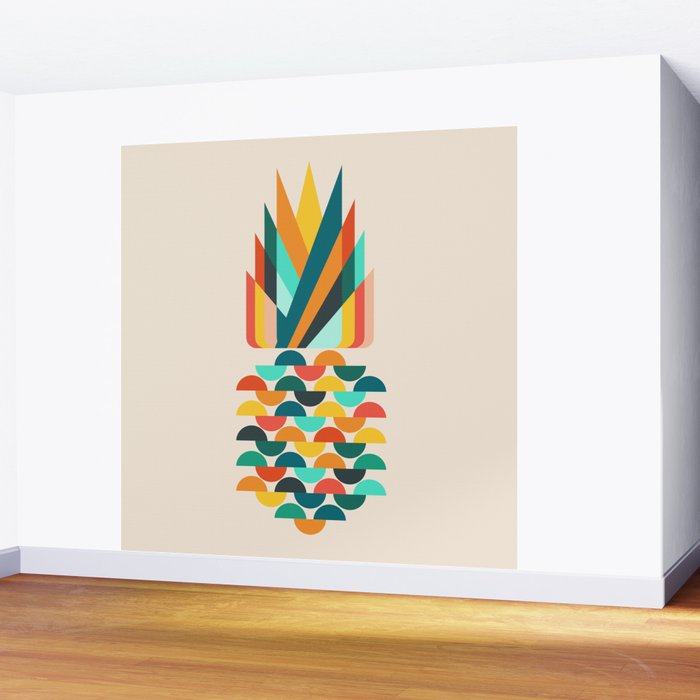 Groovy Pineapple Wall Mural Gallery Image 2