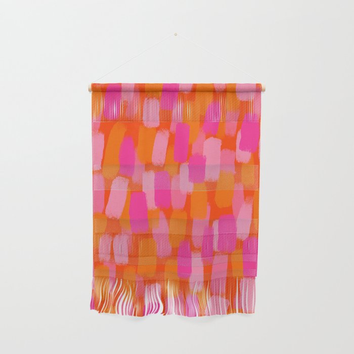 Abstract, Paint Brush Stroke, Pink and Orange  Wall Hanging Gallery Image 1
