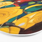 Klimt Style Yellow Roses in Red Vase Bath Mat Gallery Image 3