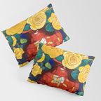 Klimt Style Yellow Roses in Red Vase Pillow Sham Gallery Image 3
