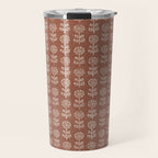 block print floral - clay Travel Mug Gallery Image 1