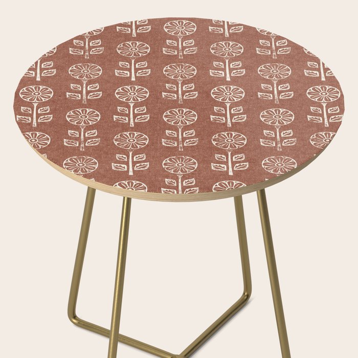 block print floral - clay Side Table Gallery Image 2