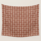block print floral - clay Wall Tapestry Gallery Image 4