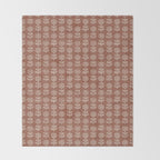 block print floral - clay Throw Blanket Gallery Image 2