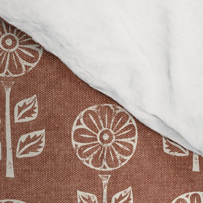 block print floral - clay Comforter Gallery Image 4