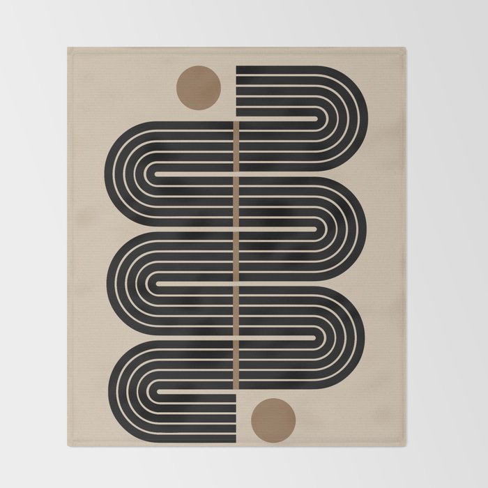 Dusk - Mid Century Modern Abstract Ar Throw Blanket Gallery Image 2