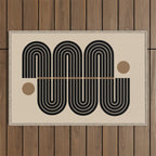 Dusk - Mid Century Modern Abstract Ar Outdoor Rug Gallery Image 1