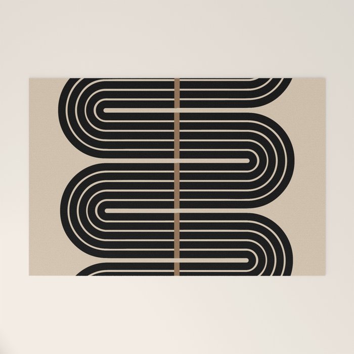 Dusk - Mid Century Modern Abstract Ar Welcome Mat