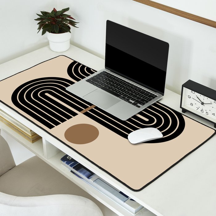 Dusk - Mid Century Modern Abstract Ar Desk Mat Gallery Image 2