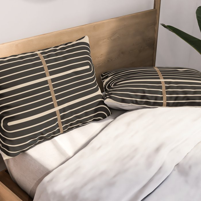 Dusk - Mid Century Modern Abstract Ar Pillow Sham Gallery Image 2