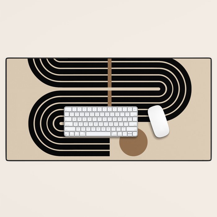 Dusk - Mid Century Modern Abstract Ar Desk Mat