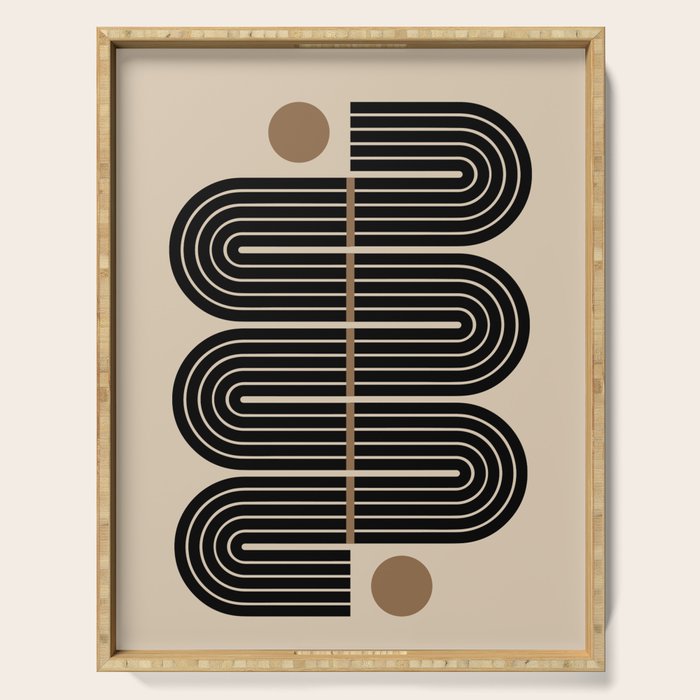 Dusk - Mid Century Modern Abstract Ar Serving Tray Gallery Image 1