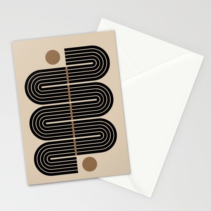 Dusk - Mid Century Modern Abstract Ar Stationery Card Gallery Image 2