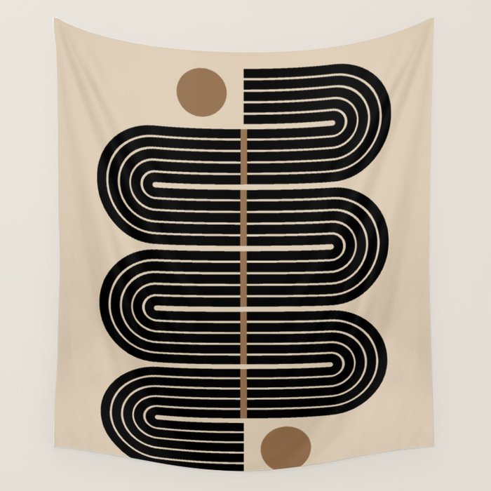 Dusk - Mid Century Modern Abstract Ar Wall Tapestry Gallery Image 1