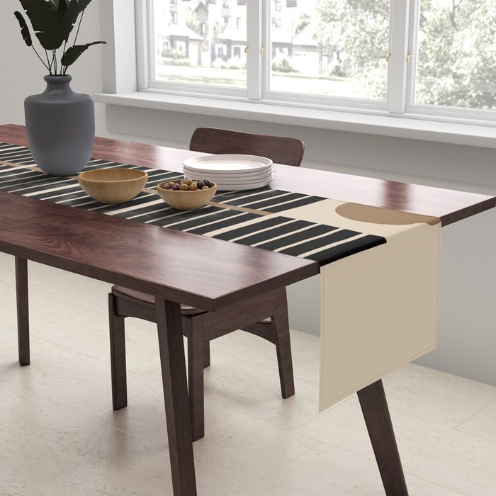 Dusk - Mid Century Modern Abstract Ar Table Runner Gallery Image 2