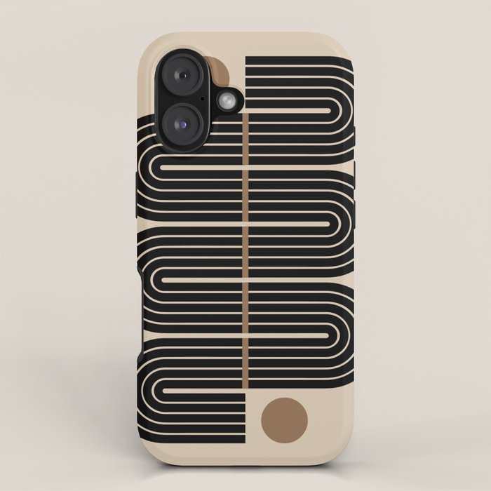 Dusk - Mid Century Modern Abstract Ar iPhone Case Gallery Image 1